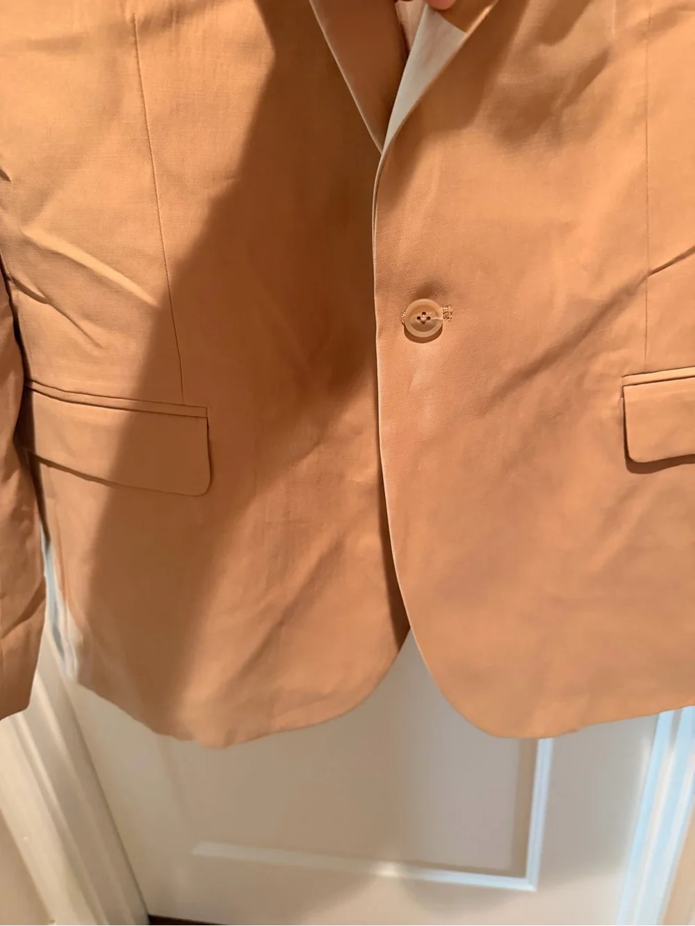 jf j.ferrar Men's Light Tan Single-Button Blazer